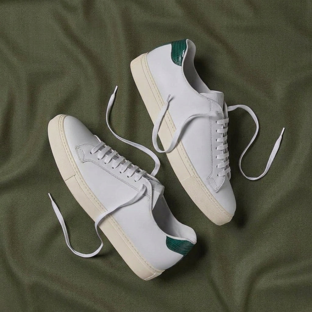 White Leather Anthea Lace-Up Sneakers