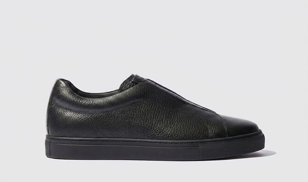 Black Leather Surge Slipon Sneakers