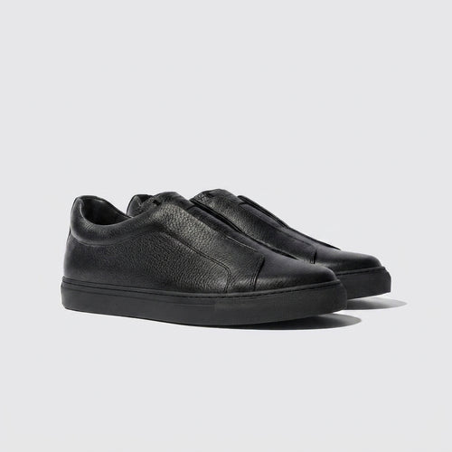 Black Leather Surge Slipon Sneakers