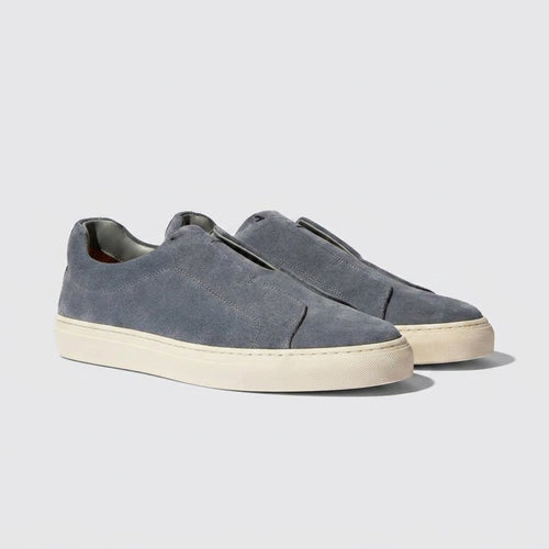 Sky Blue Leather Surge Slipon Sneakers - Summer 2024 Collection