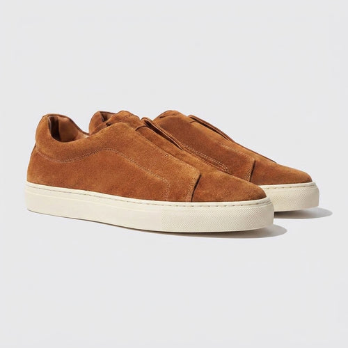 Brown Leather Surge Slipon Sneakers - Summer 2024 Collection