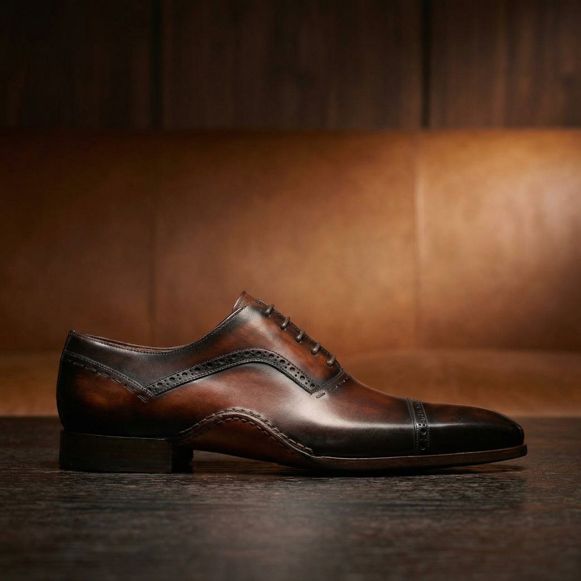 Brown Leather Bega Oxfords Shoes