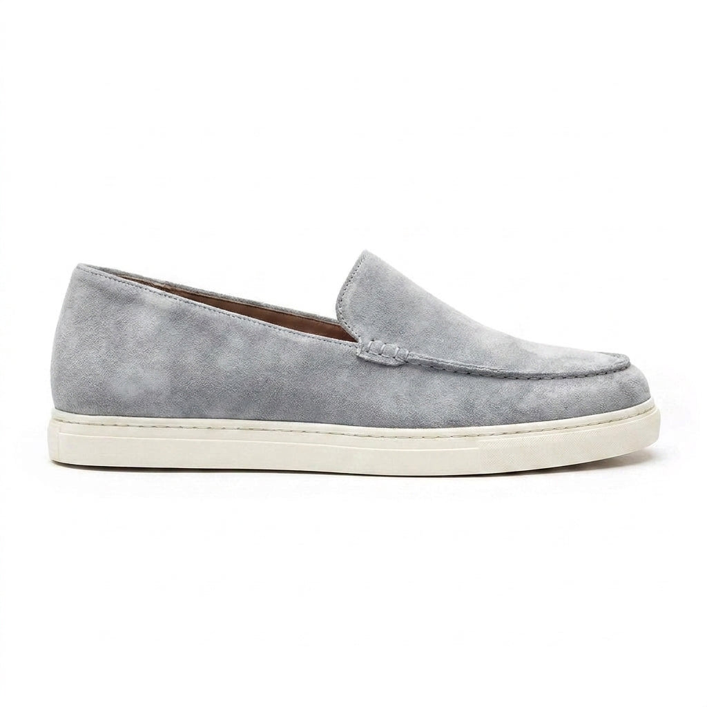 Grey Suede Bass Weejuns Loafers with White Sole   - Summer 2024 Collection