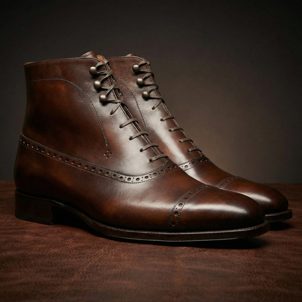 Brown Leather Clifton Lace Up Boots