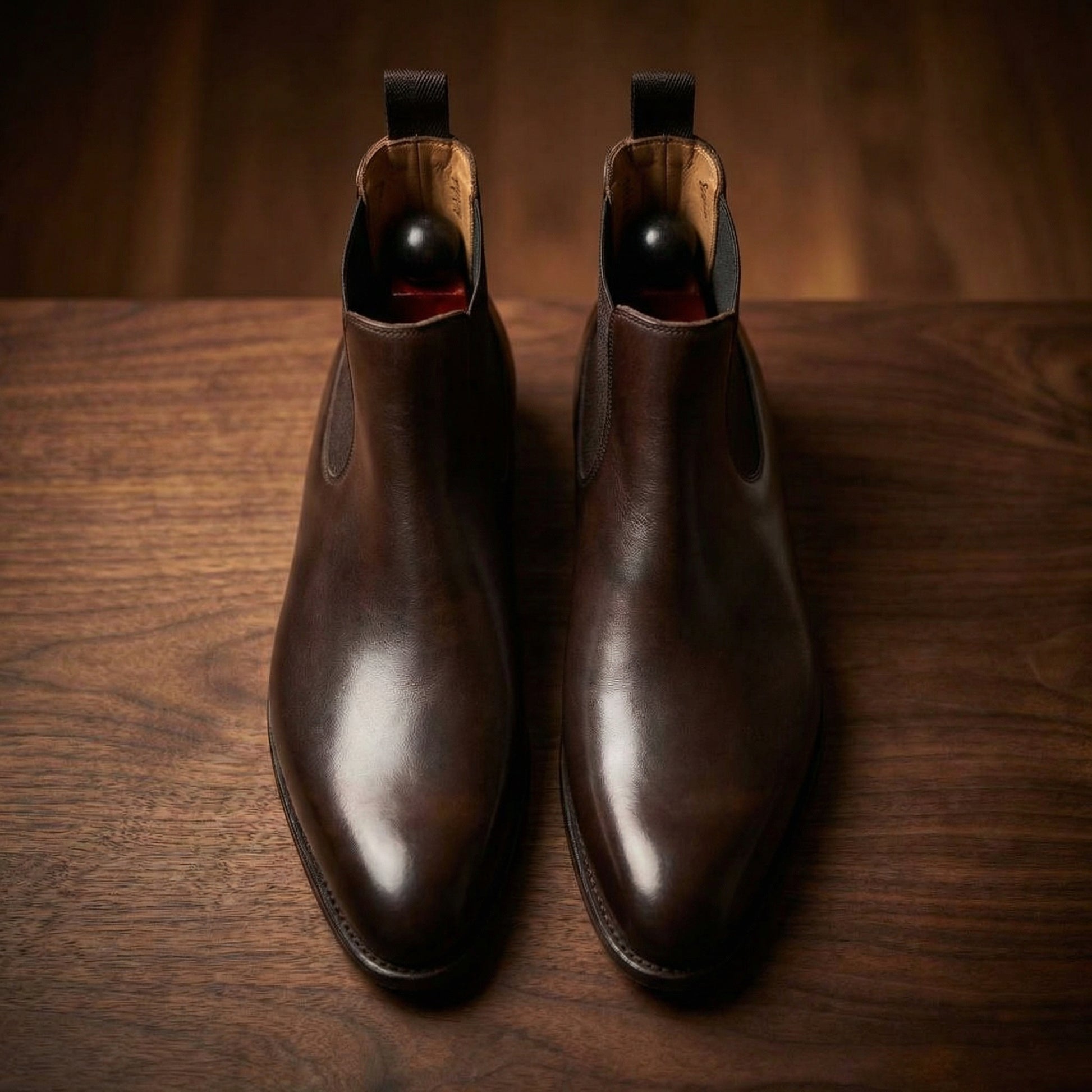 Brown Leather Fenland Slip On Chelsea Boots
