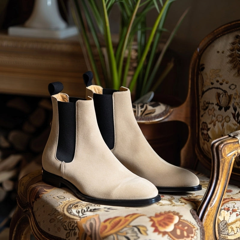 Beige Suede Carmine Chelsea Boot