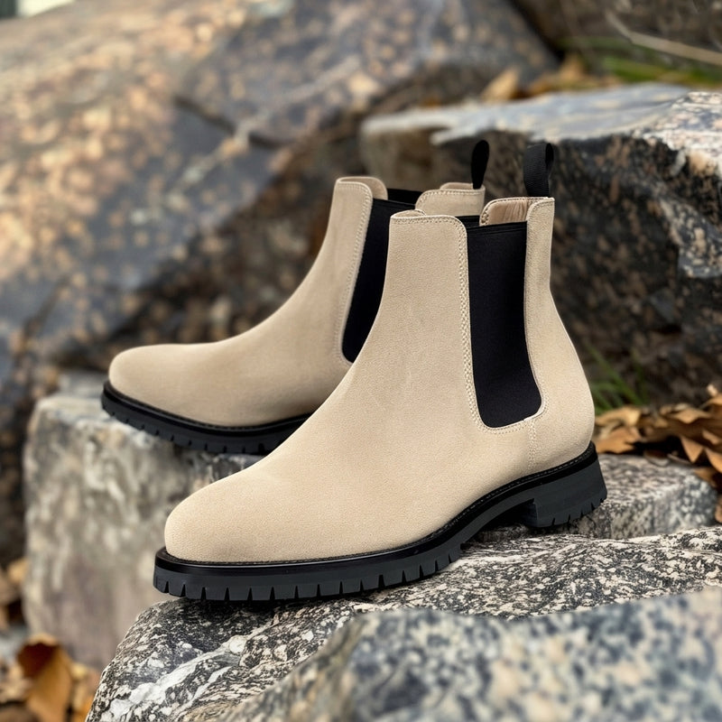 Beige Suede Cesare Chelsea Boot