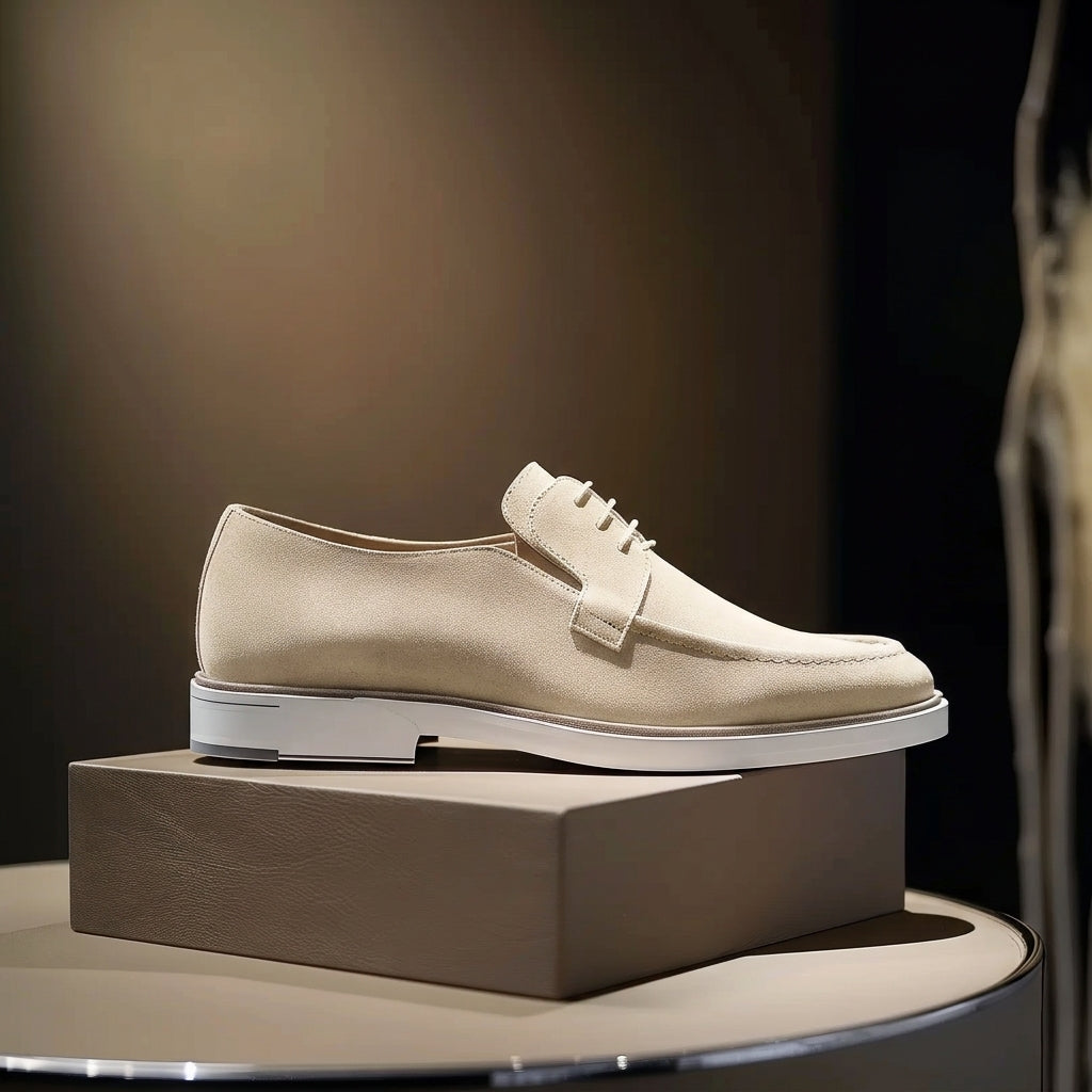 Beige Suede Gennar Loafers