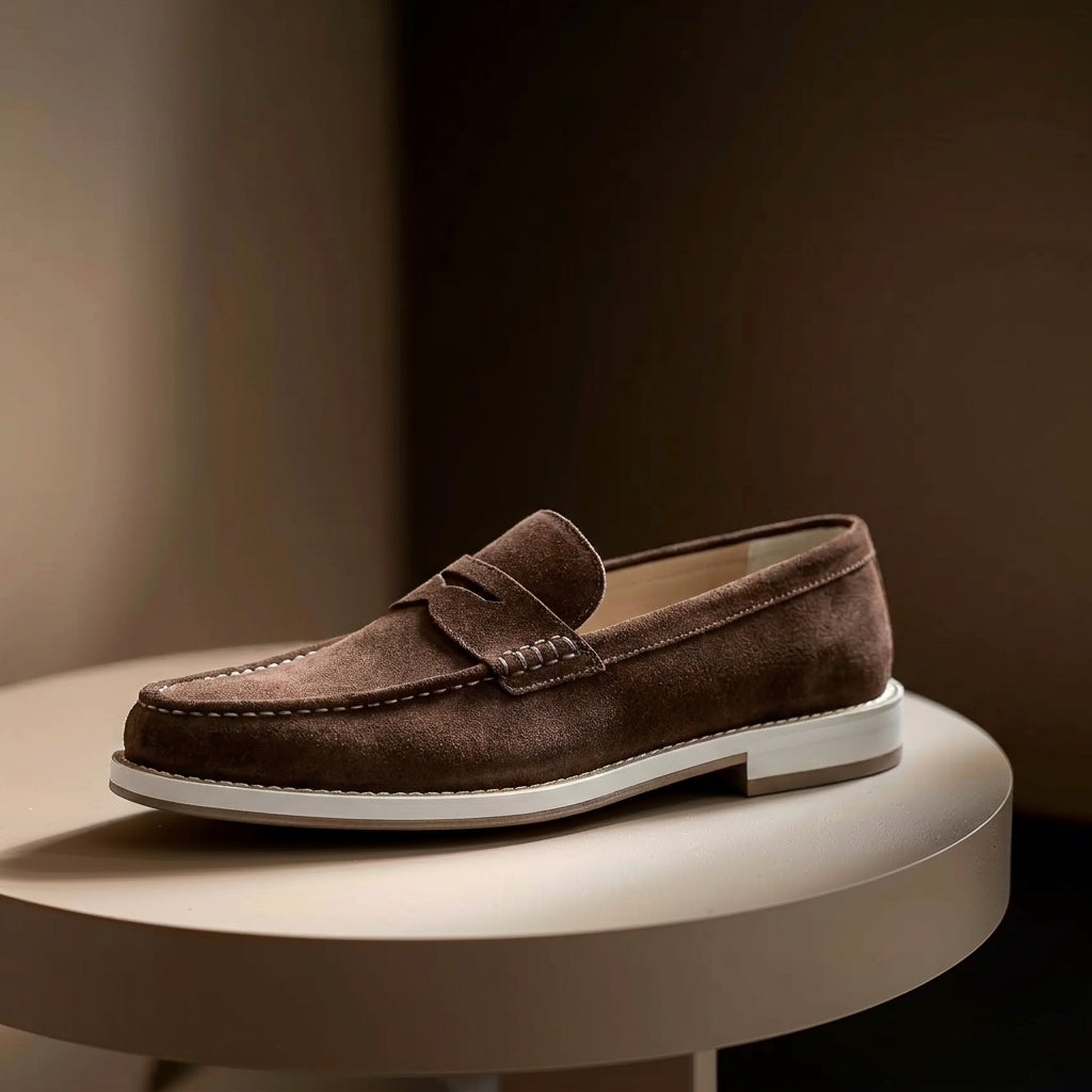 Beige Suede Gianfranco Loafers