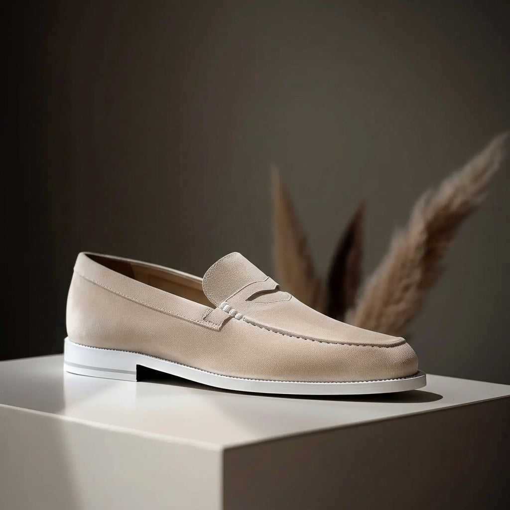 Beige Suede Gianluca Loafers