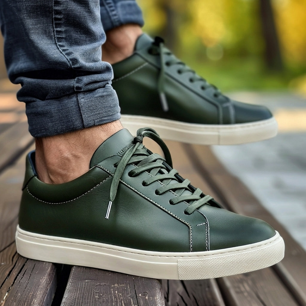 Green Carmine Sneaker With White Sole