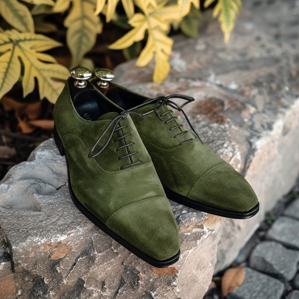 Green Suede Narciso Oxfords