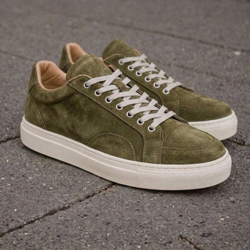 Green Suede Norberto Lace Up Sneakers