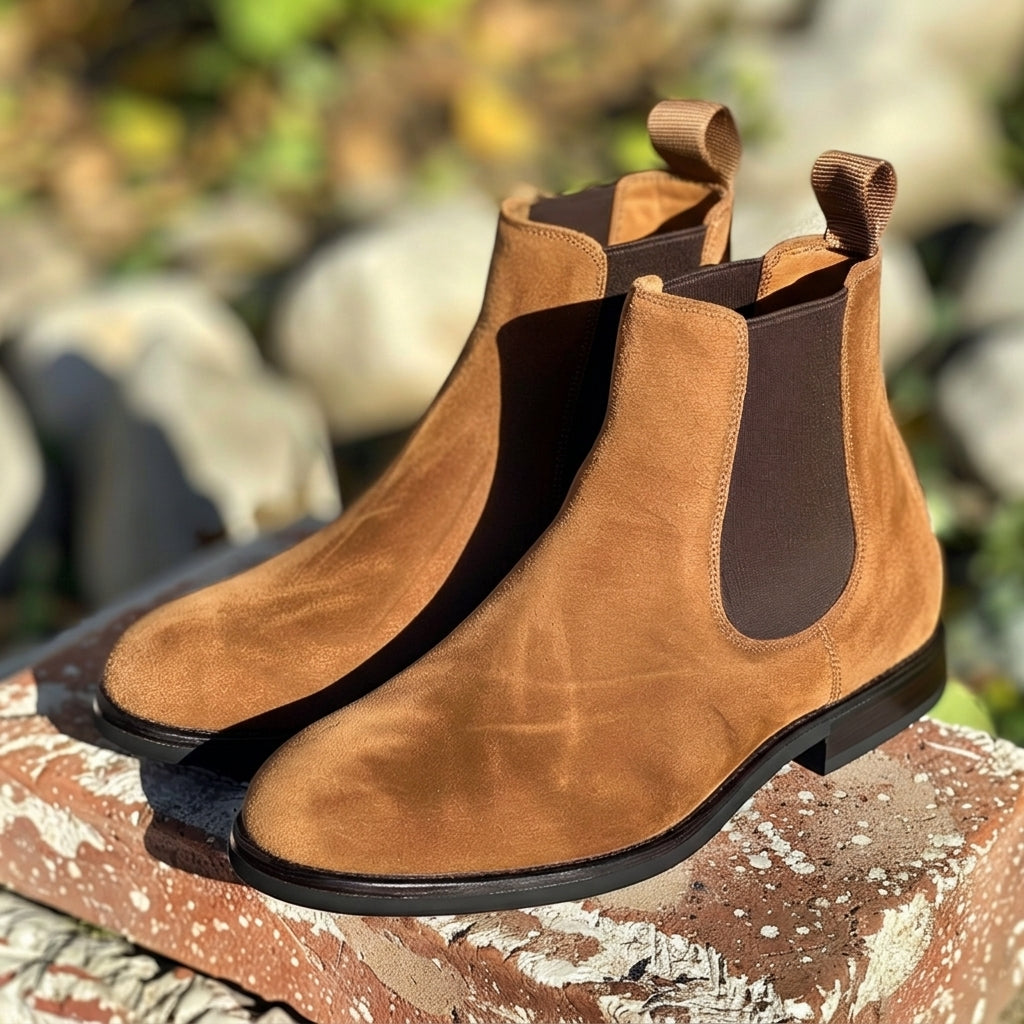 Brown Nubuck Leather Amilcare Chelsea Boot