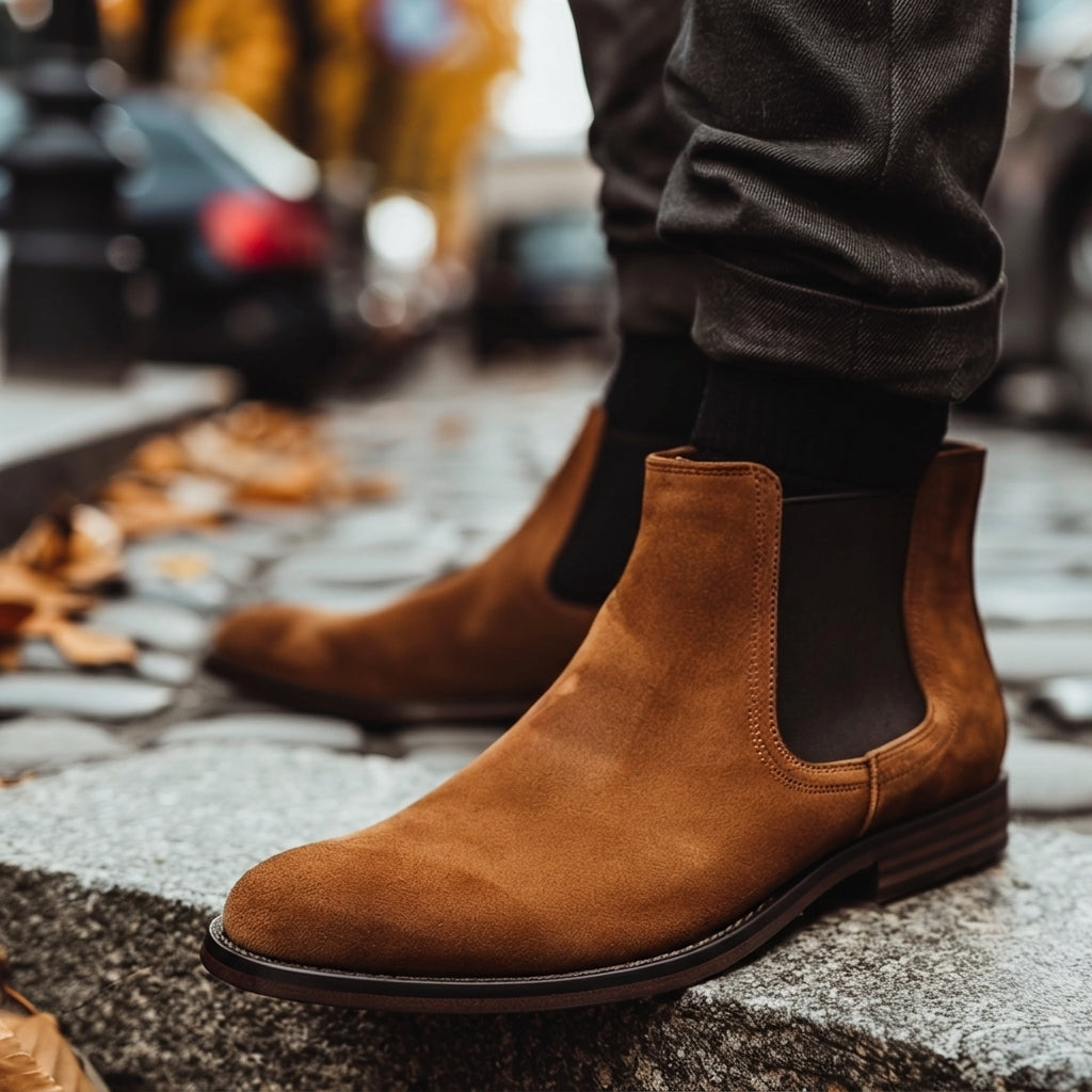 Brown Nubuck Leather Anacleto Chelsea Boot