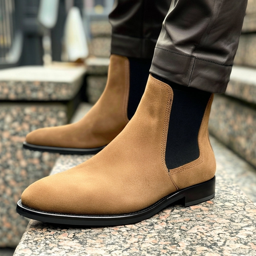 Brown Nubuck Leather Annibale Chelsea Boot