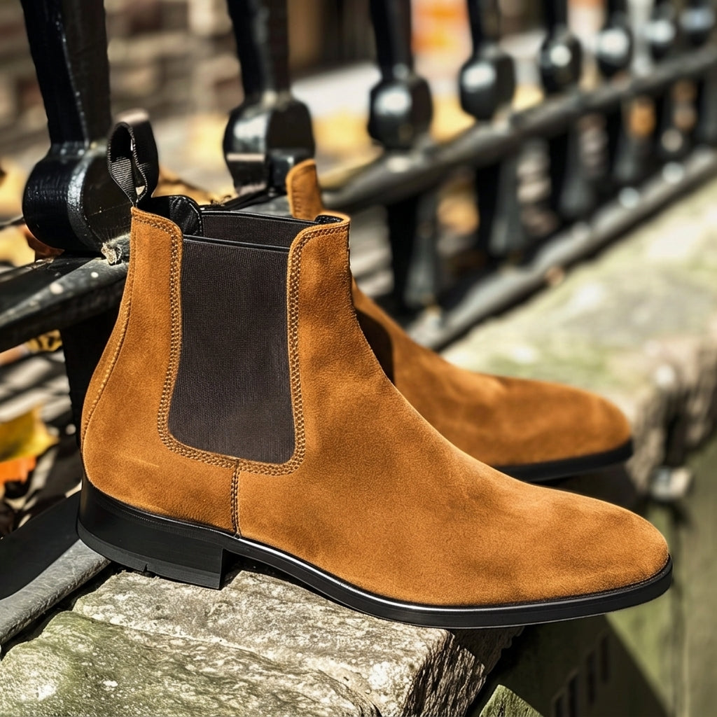 Brown Nubuck Leather Anselmo Chelsea Boot