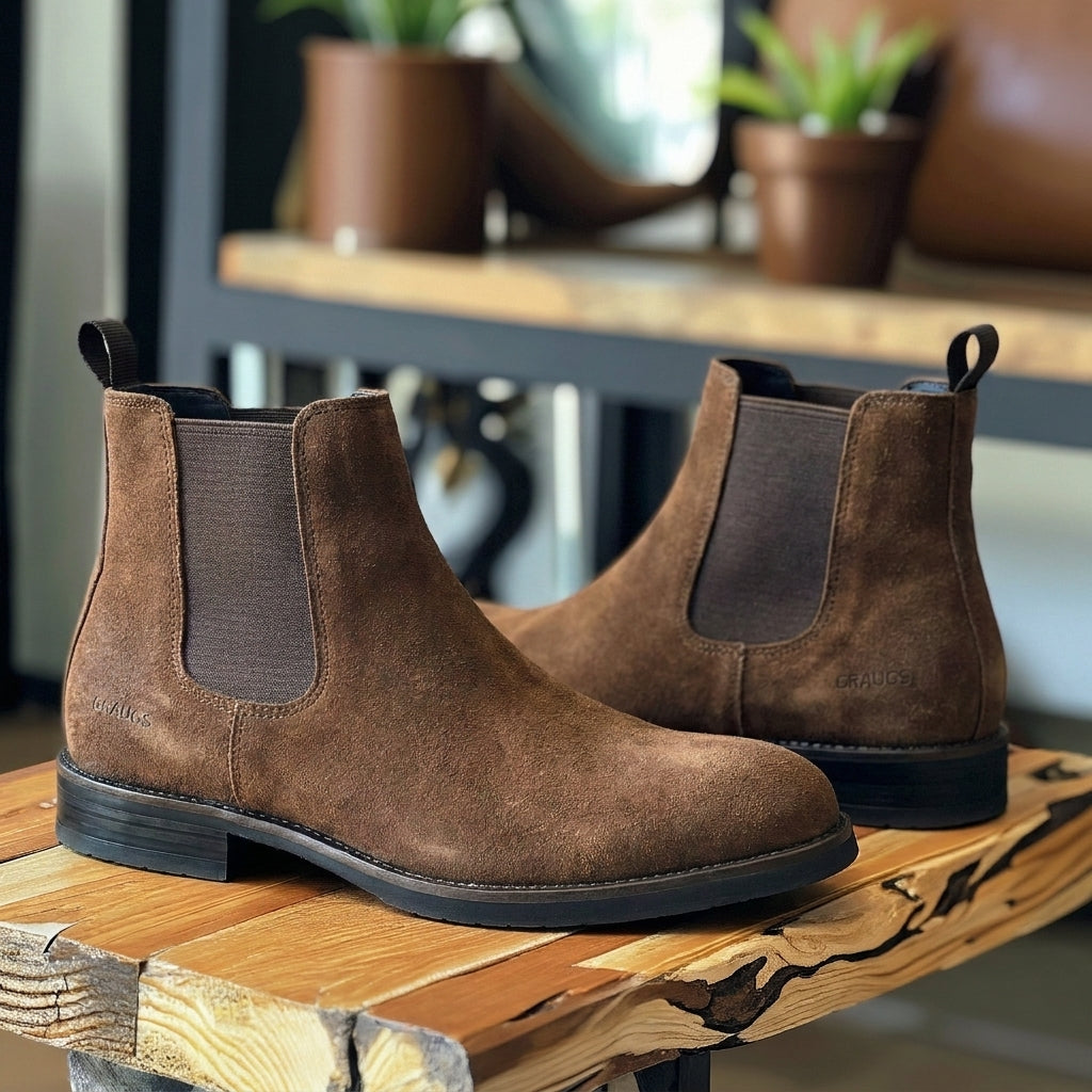 Brown Nubuck Leather Bartolo Chelsea Boot