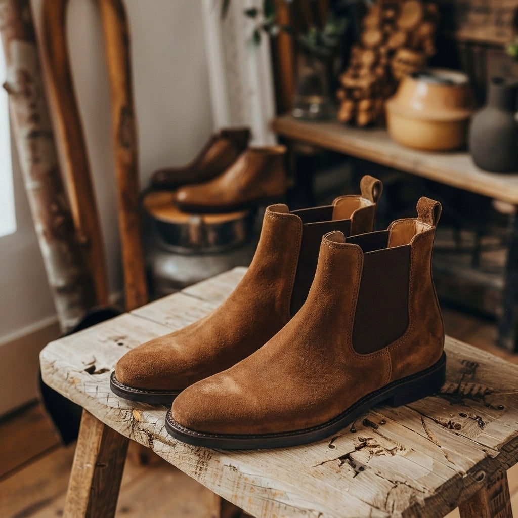 Tan Nubuck Leather Benedetto Chelsea Boot