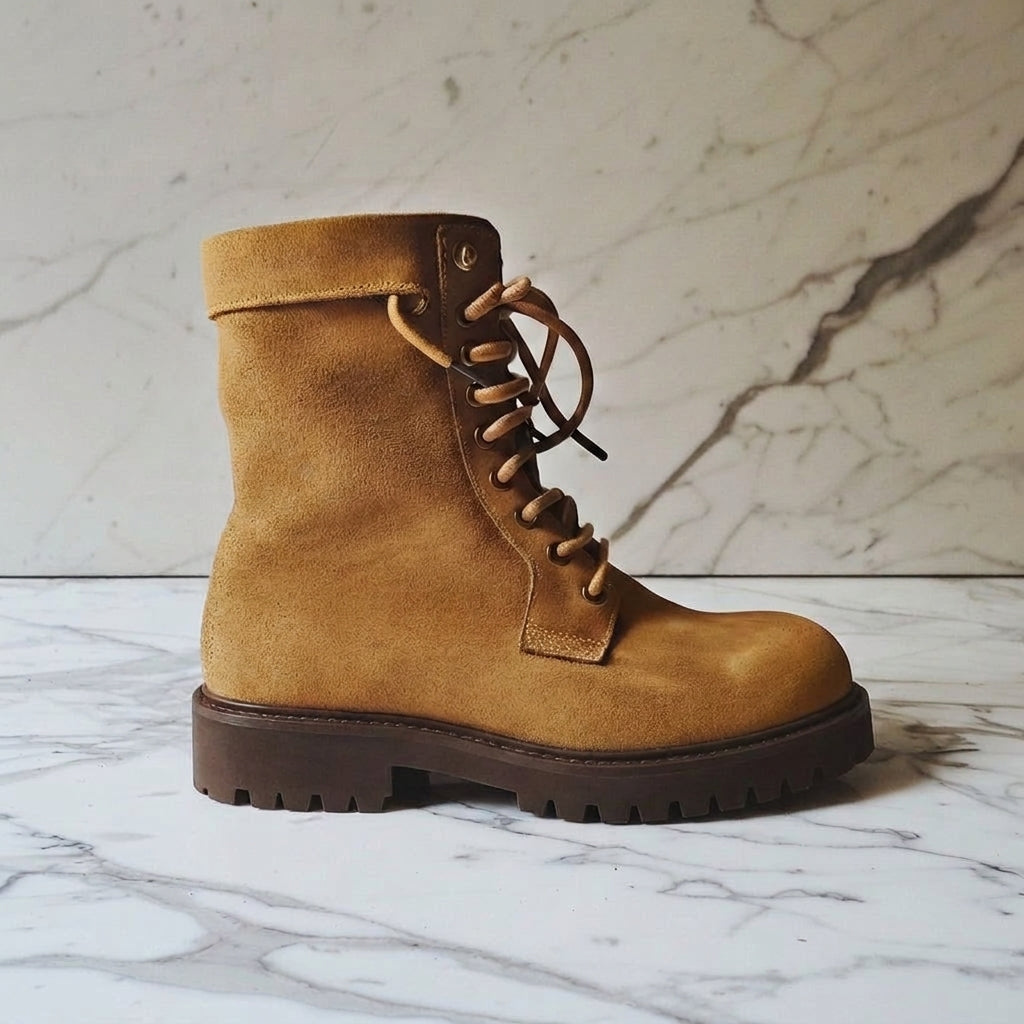 Tan Nubuck Leather Corrado Combat Boot