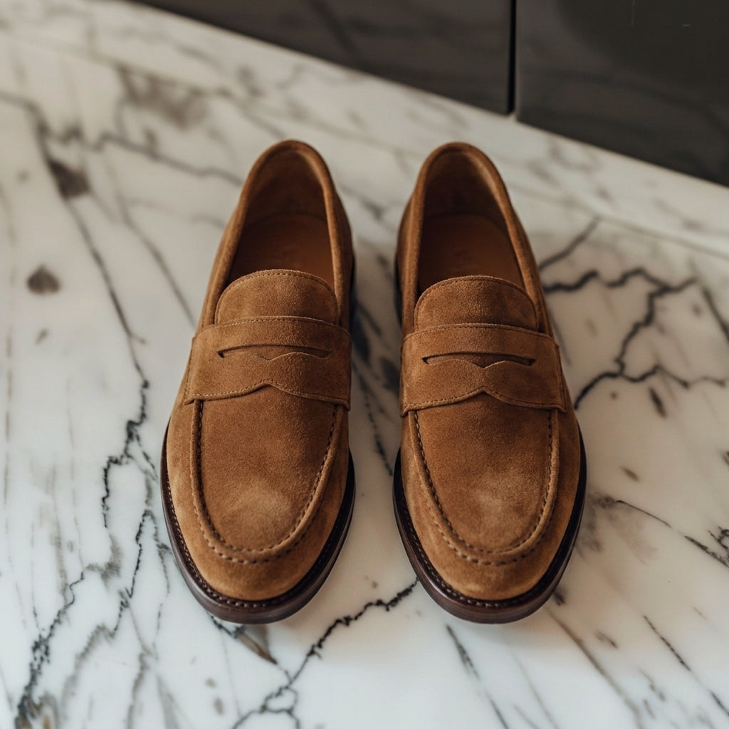 Brown Suede Leather Gerardo Loafer