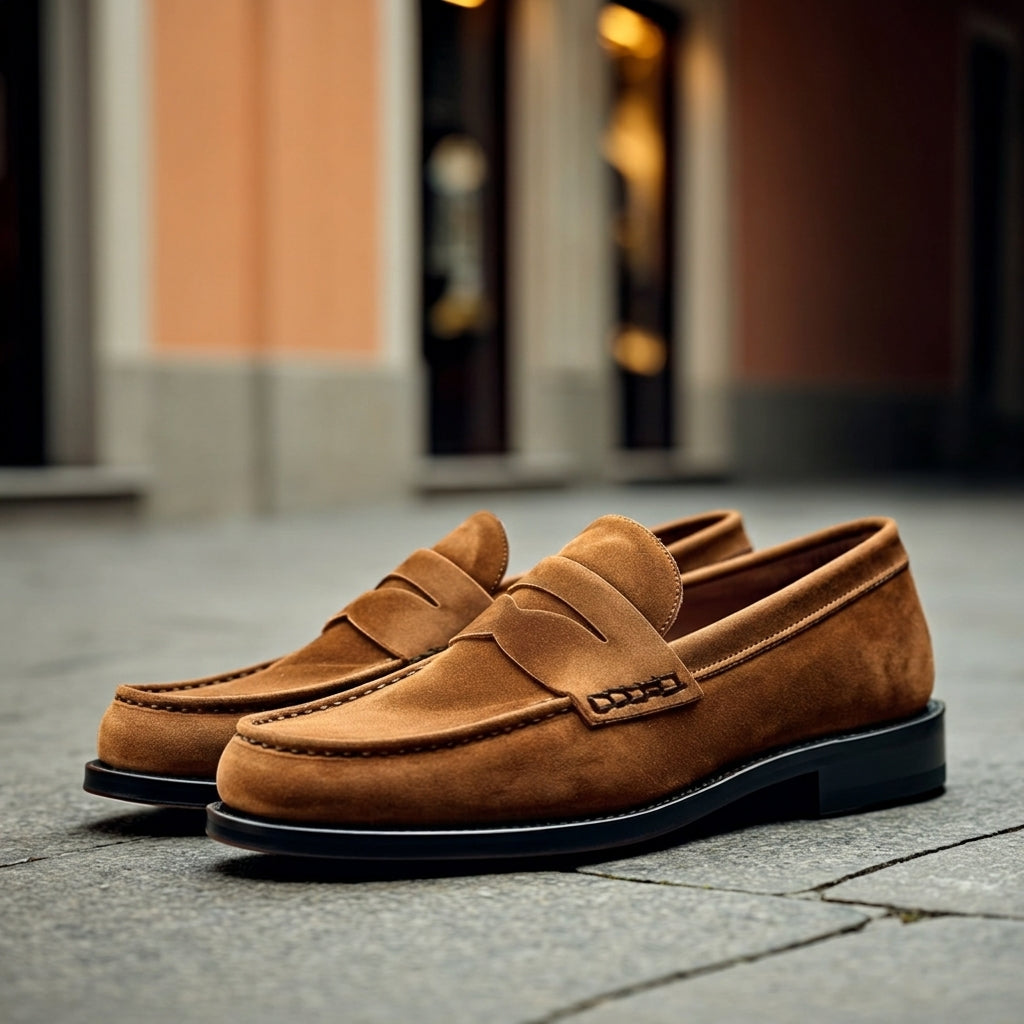 Brown Suede Leather Gerardo Loafer