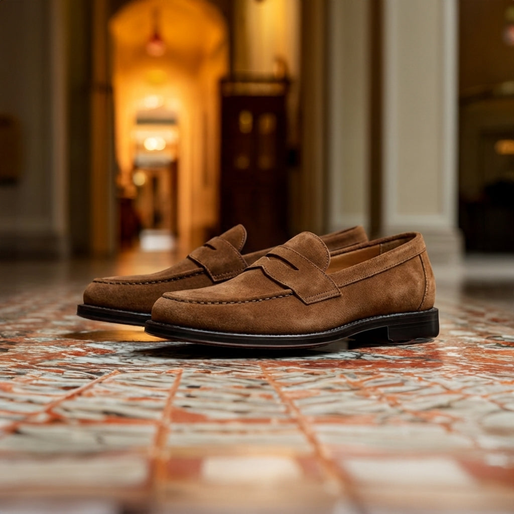 Brown Suede Leather Gerardo Loafer