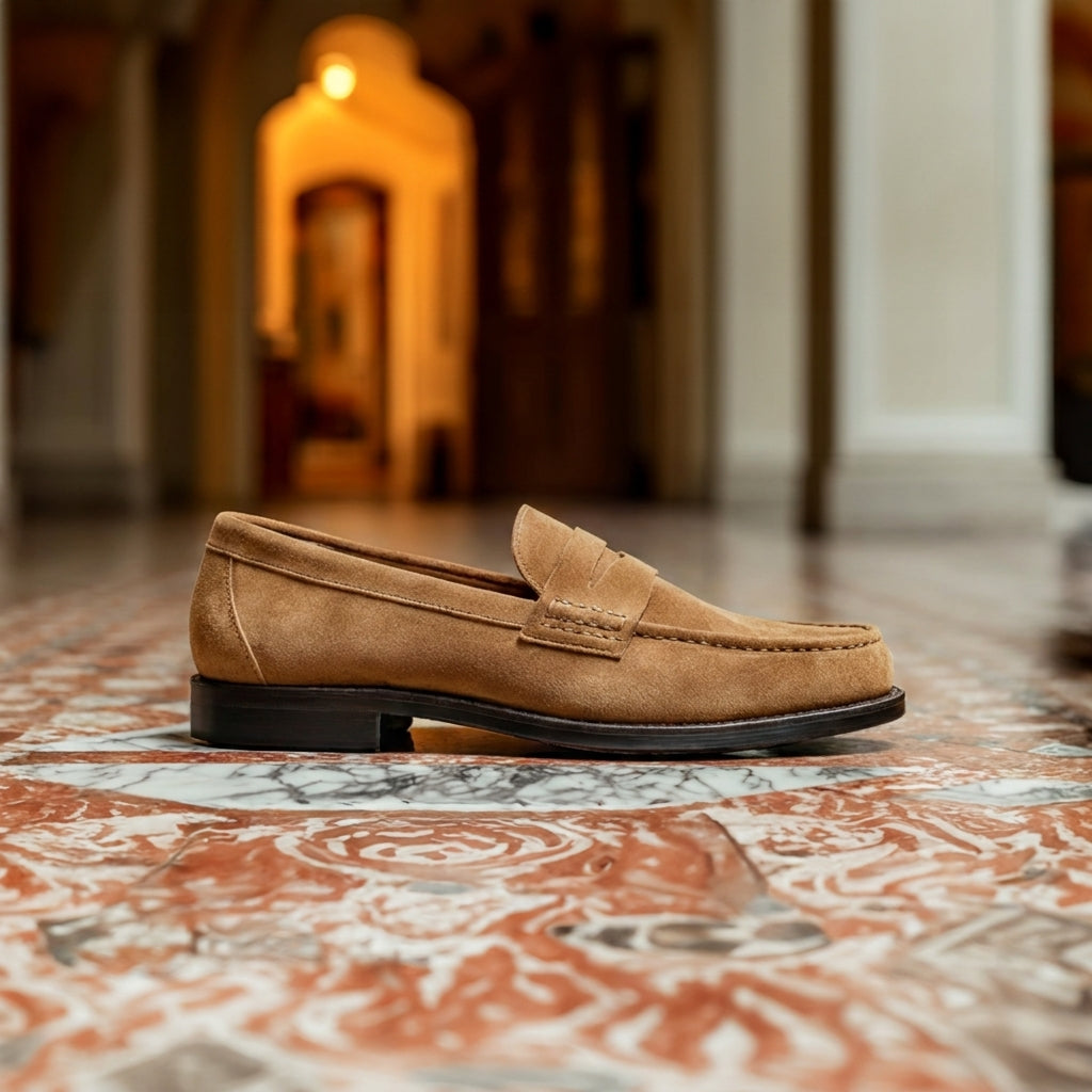 Brown Suede Leather Gerardo Loafer