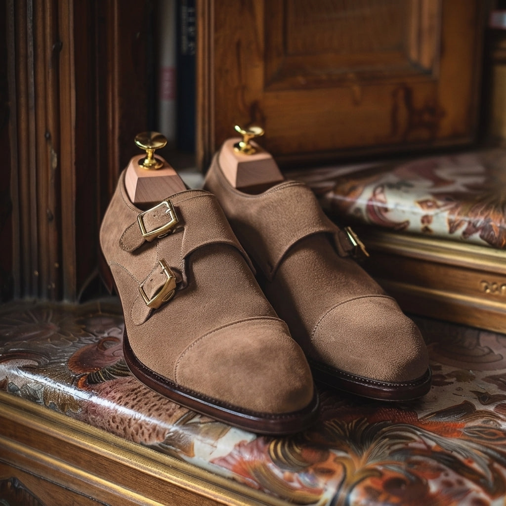 Brown Nubuck Leather Raimondo Monk Strap