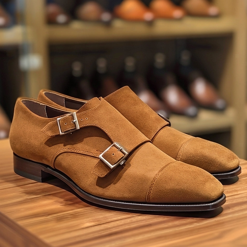 Tan Nubuck Leather Renato Monk Strap