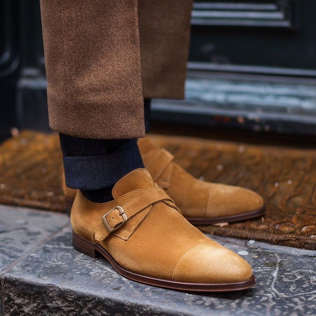 Tan Nubuck Leather Rodolfo Monk Strap