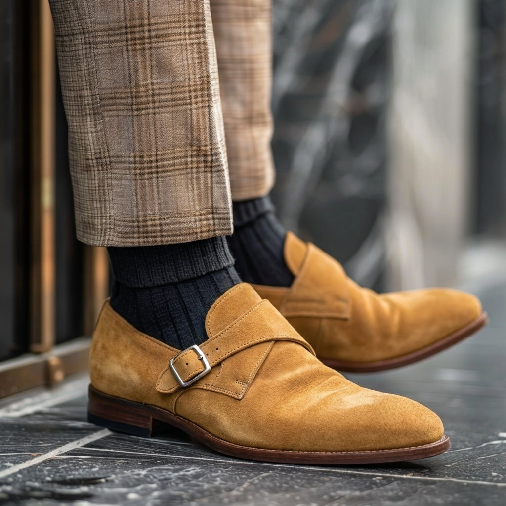 Tan Nubuck Leather Sandro Monk Strap