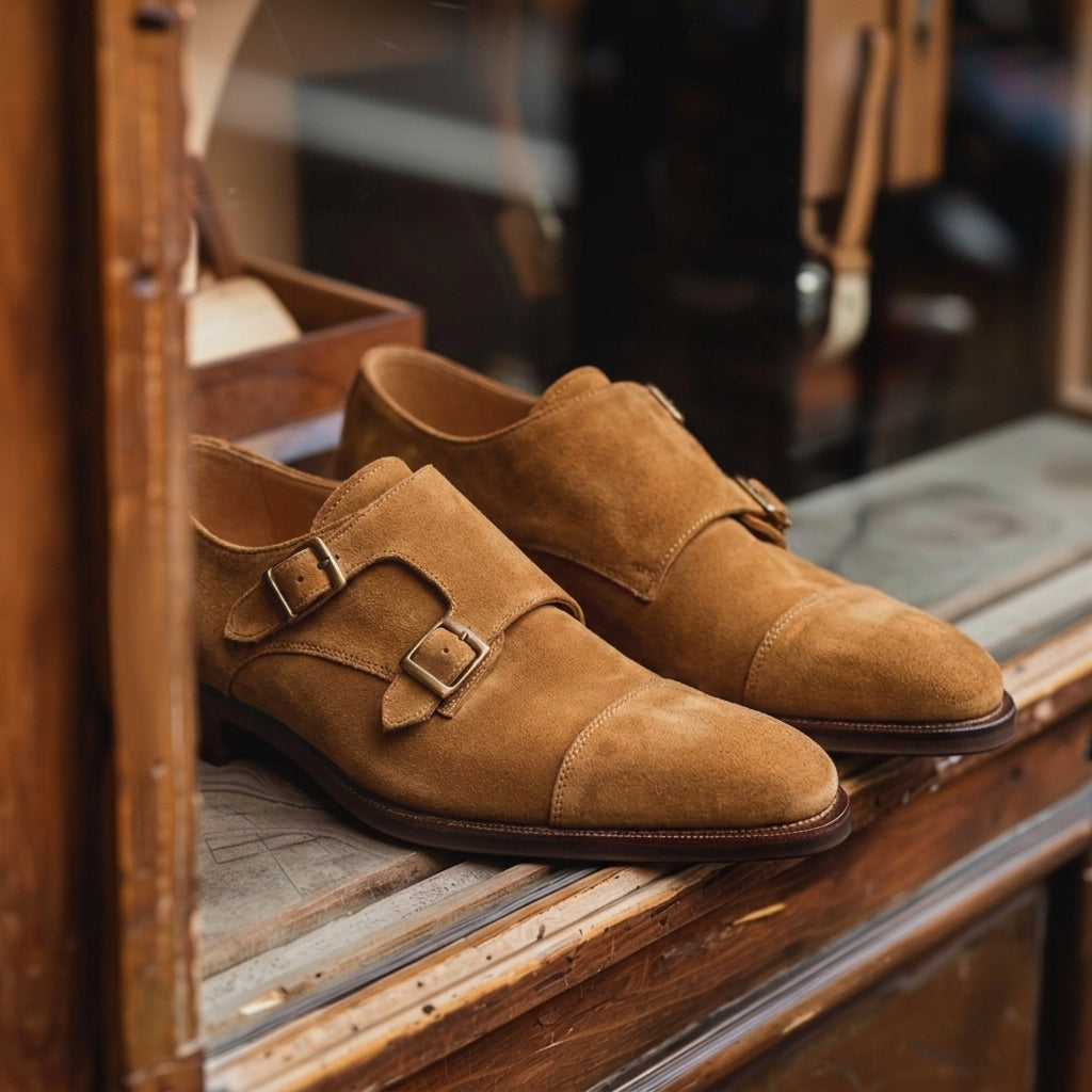 Tan Nubuck Leather Sebastiano Monk Strap