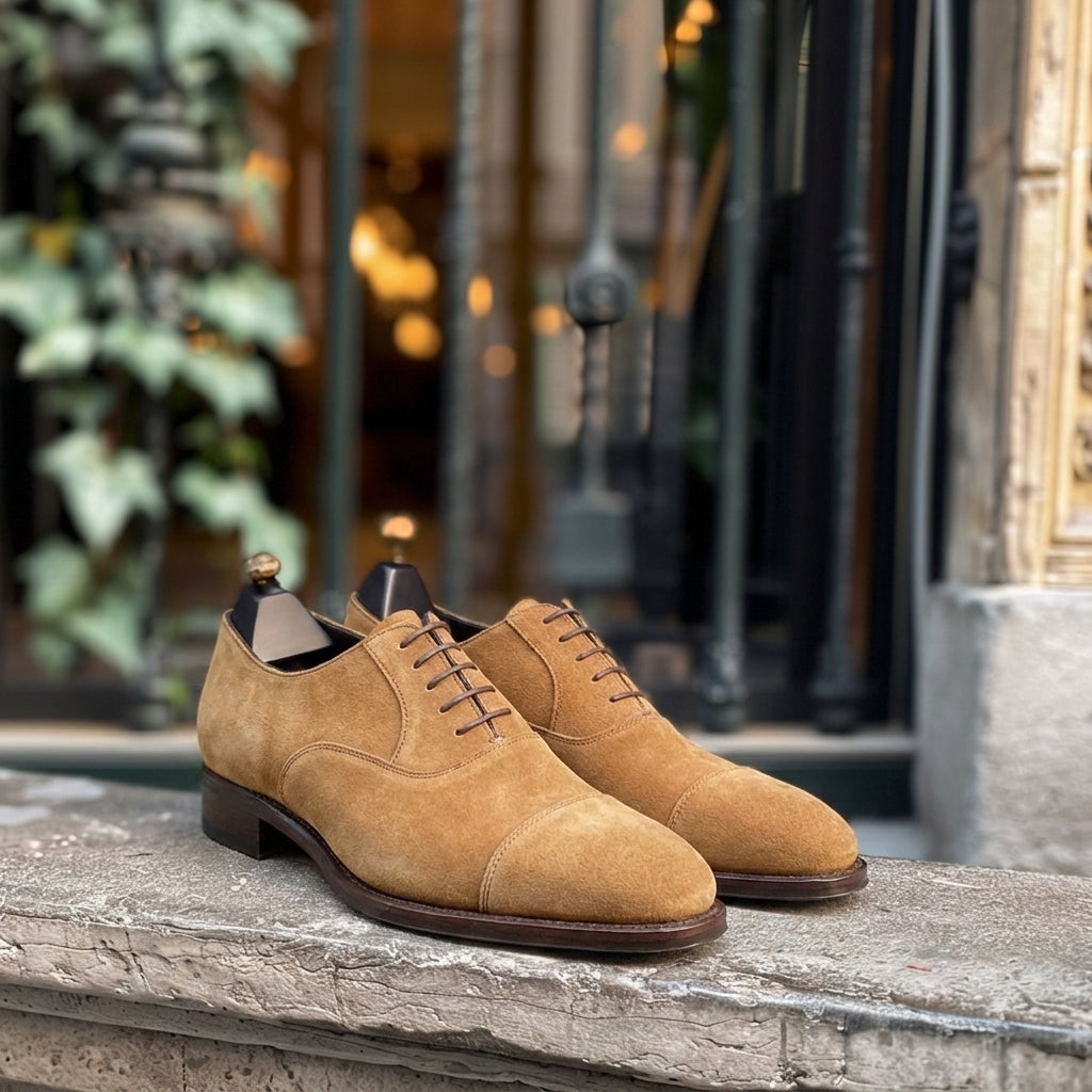 Brown Nubuck Leather Biagio Oxfords