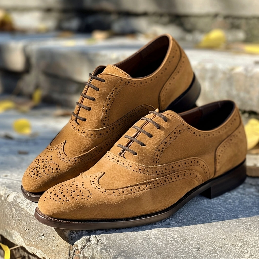 Brown Nubuck Leather Bruno Oxfords
