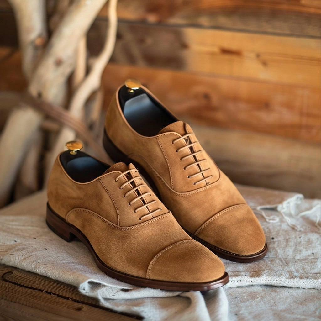 Brown Nubuck Leather Camillo Oxfords