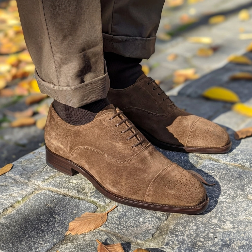 Brown Nubuck Leather Catello Oxfords