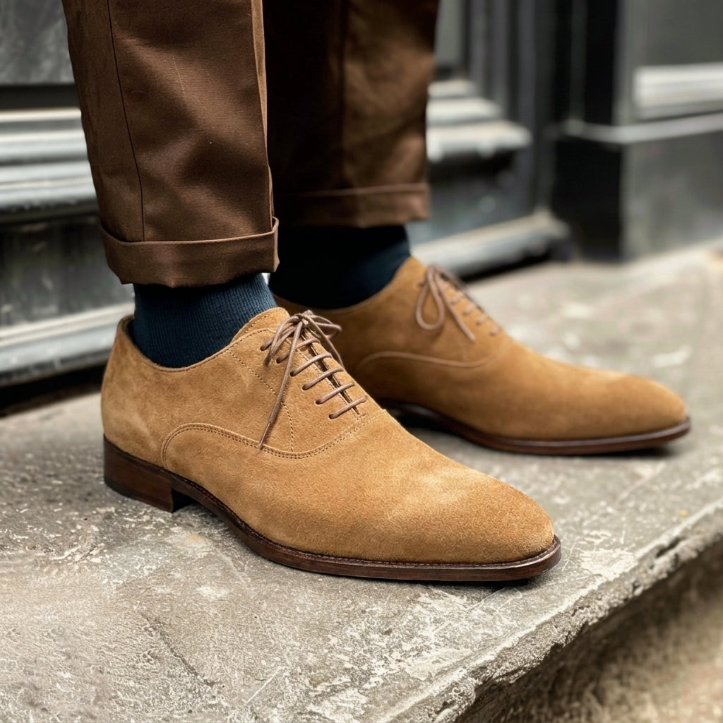 Brown Nubuck Leather Ciro Oxfords
