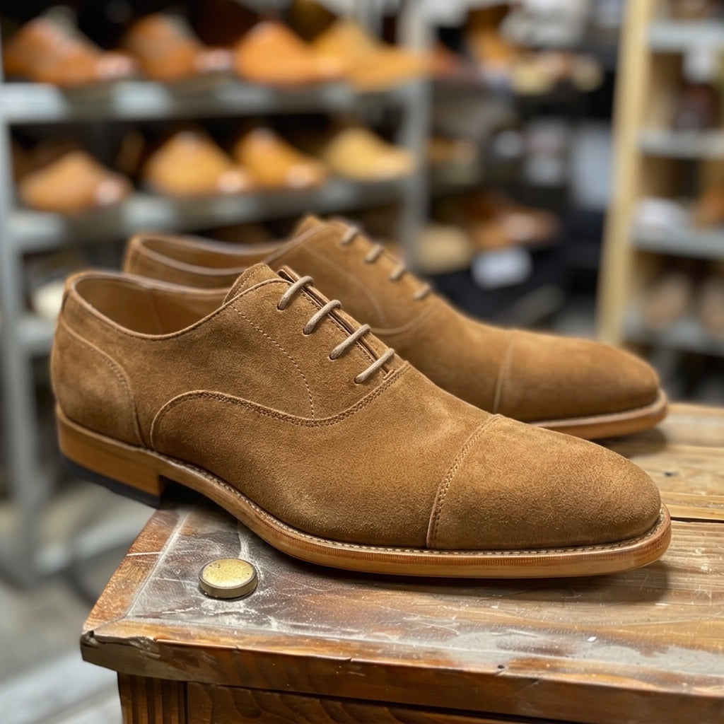 Tan Nubuck Leather Eligio Oxfords
