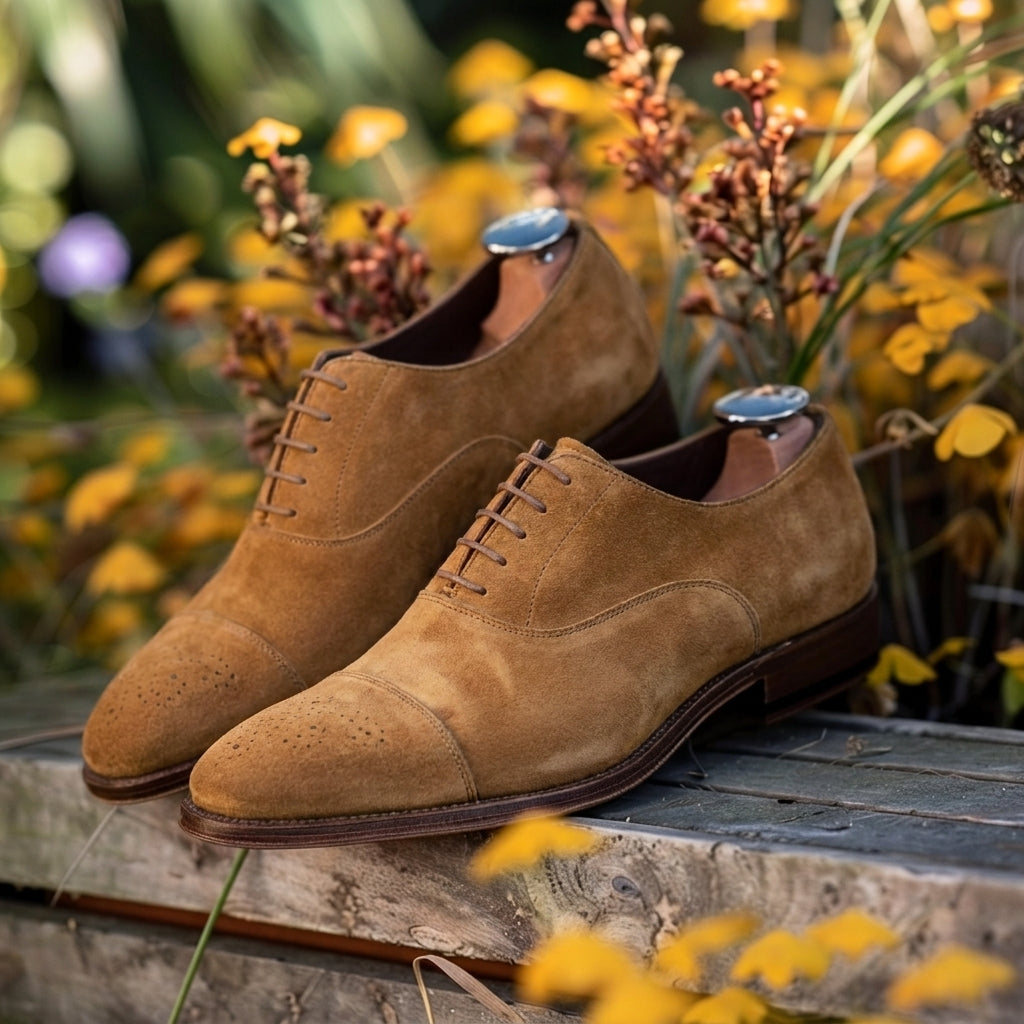 Tan Nubuck Leather Ermanno Oxfords