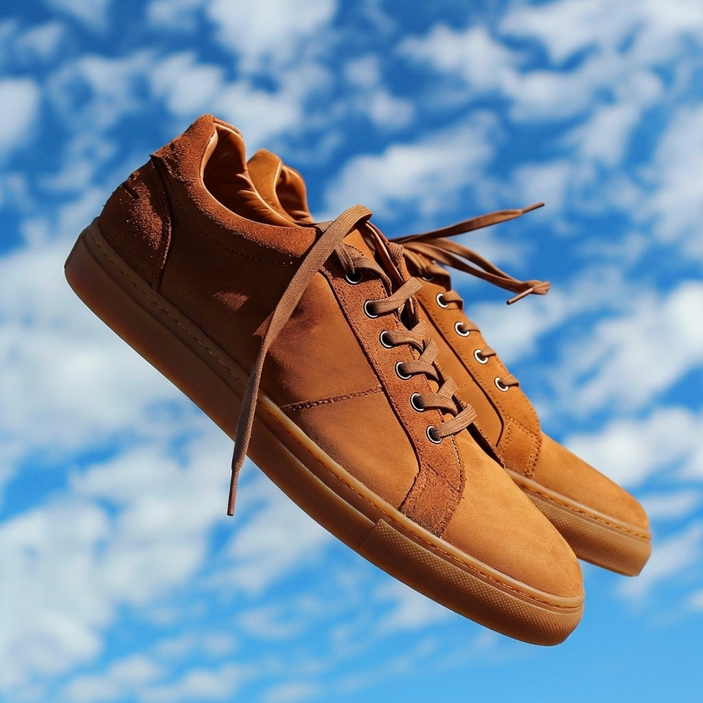 Brown Nubuck Leather GiosuÃ¨ Sneakers