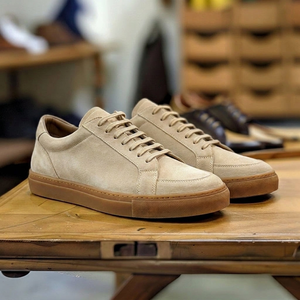 Tan Nubuck Leather Ivano Sneakers