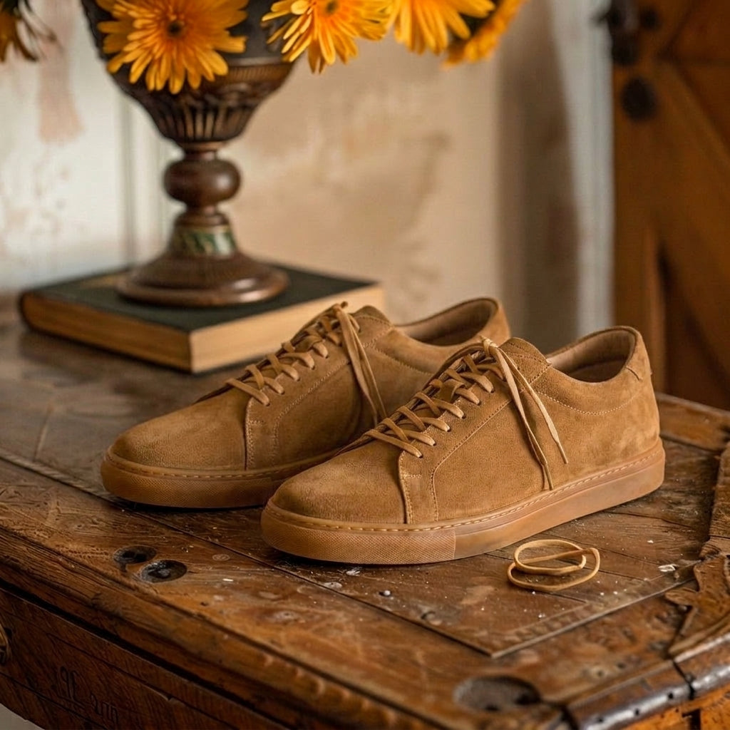 Tan Nubuck Leather Lodovico Sneakers