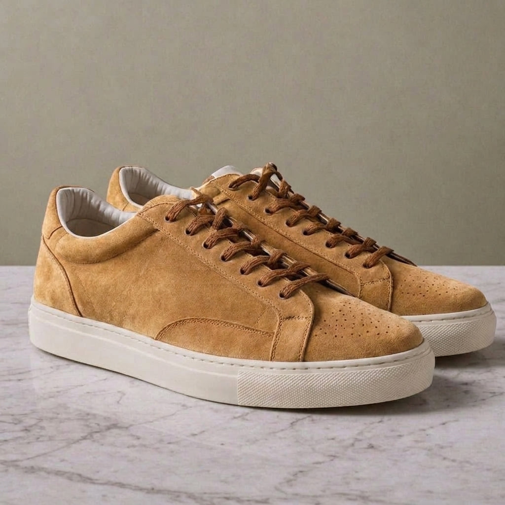 Tan Suede Leather Luciano Sneakers