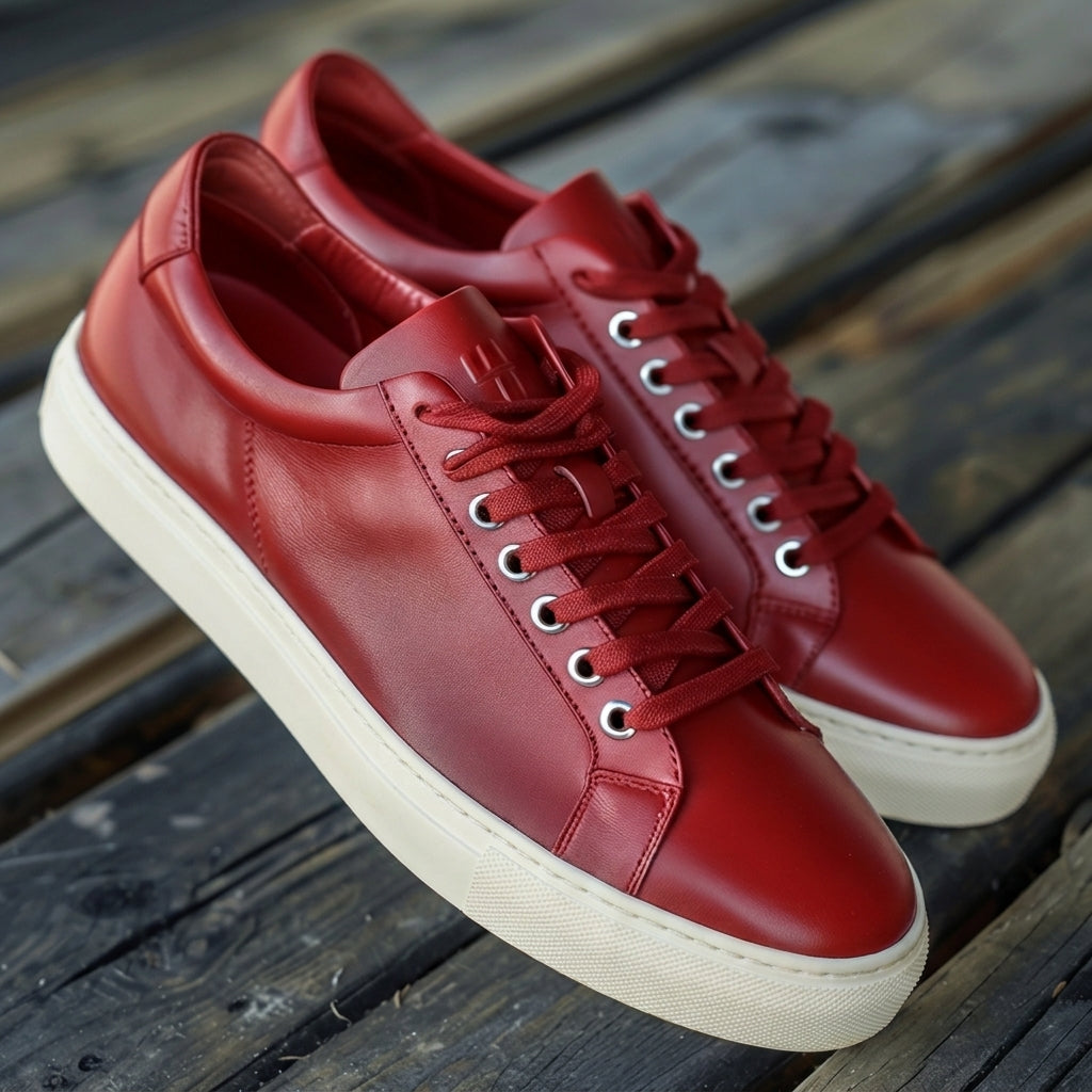 Red Leather Modesto Sneakers