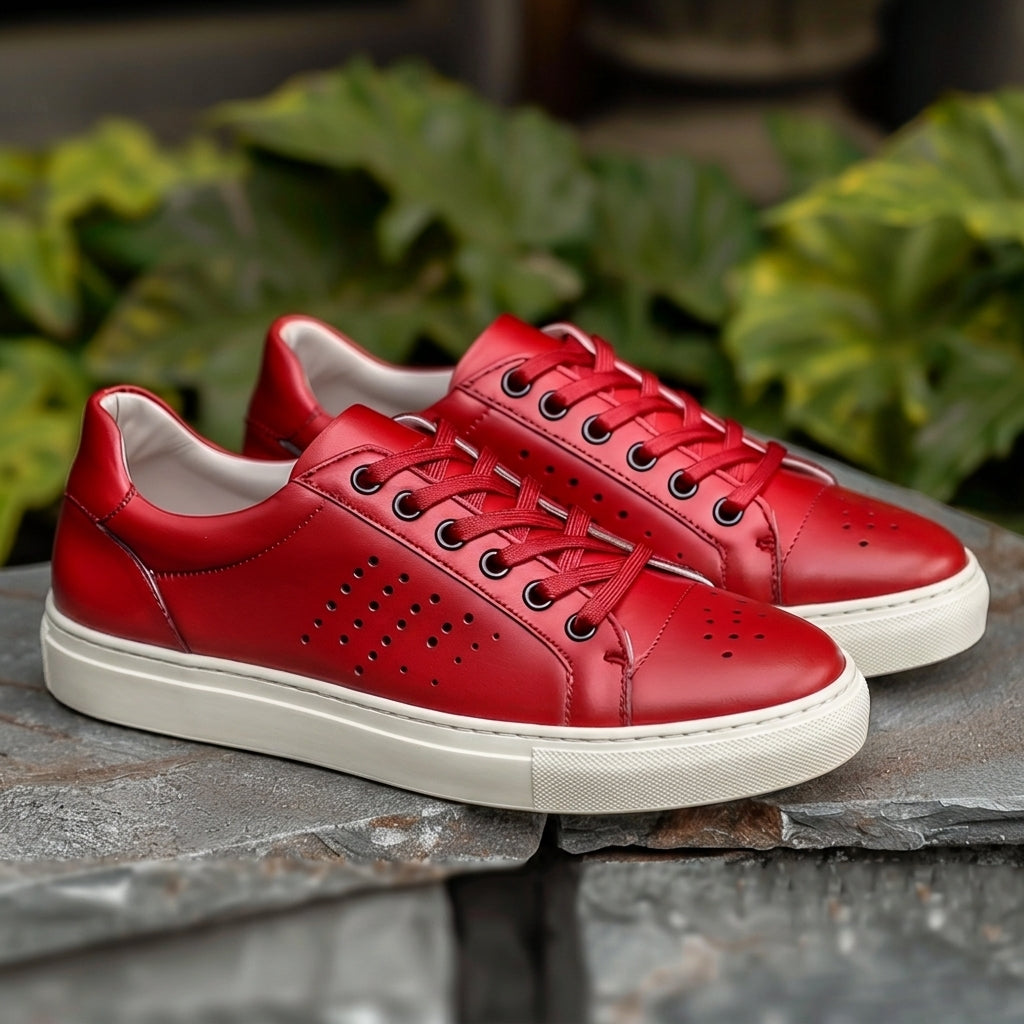 Red Leather Modesto Sneakers