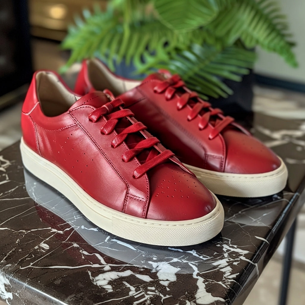 Red Leather Nazario Sneakers
