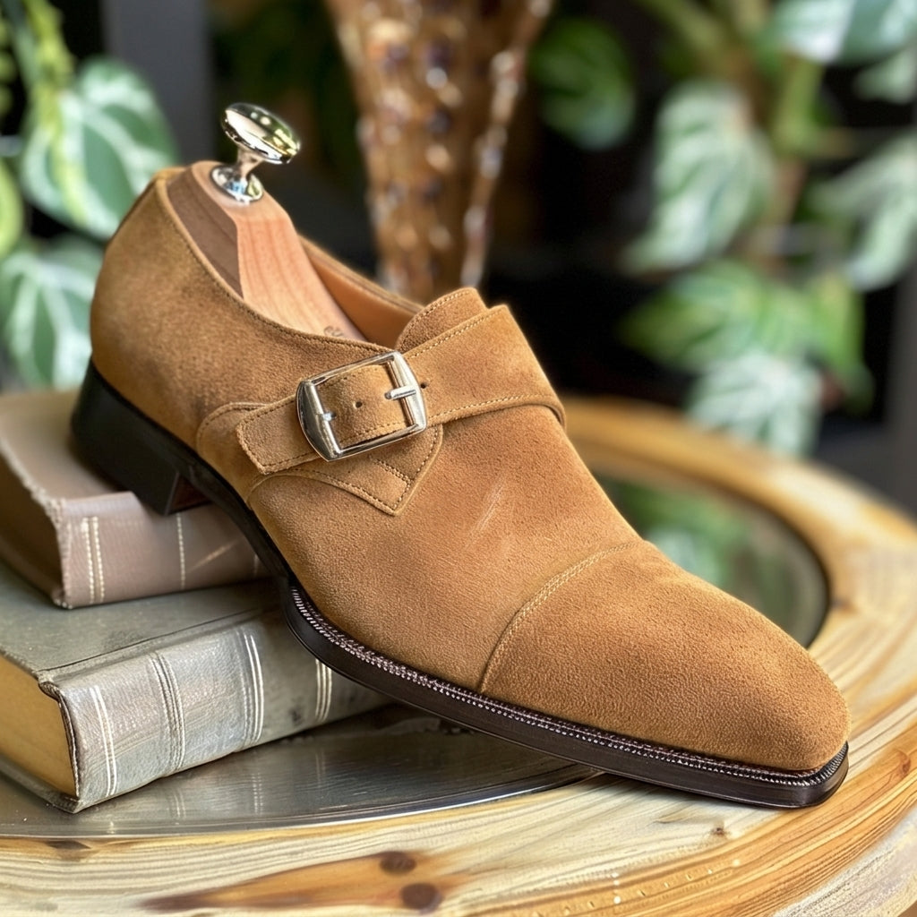 Brown Suede Tito Monk Straps
