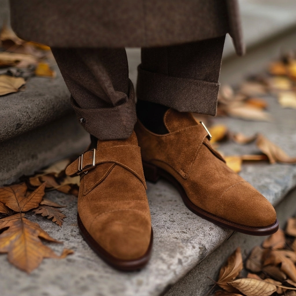 Brown Suede Tobia Monk Straps