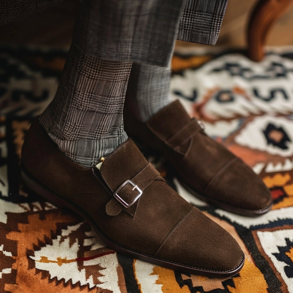 Brown Suede Tommaso Monk Straps
